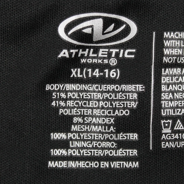 Athletic Works Girls XL (14-16) Black Active Running Shorts with Liner