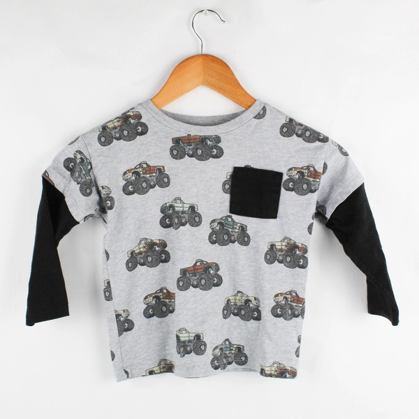 Garanimals Toddler Boys 4T Gray and Black Monster Truck Graphic Long Sleeve
