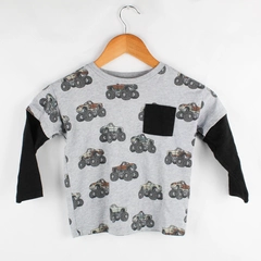 Garanimals Toddler Boys 4T Gray and Black Monster Truck Graphic Long Sleeve
