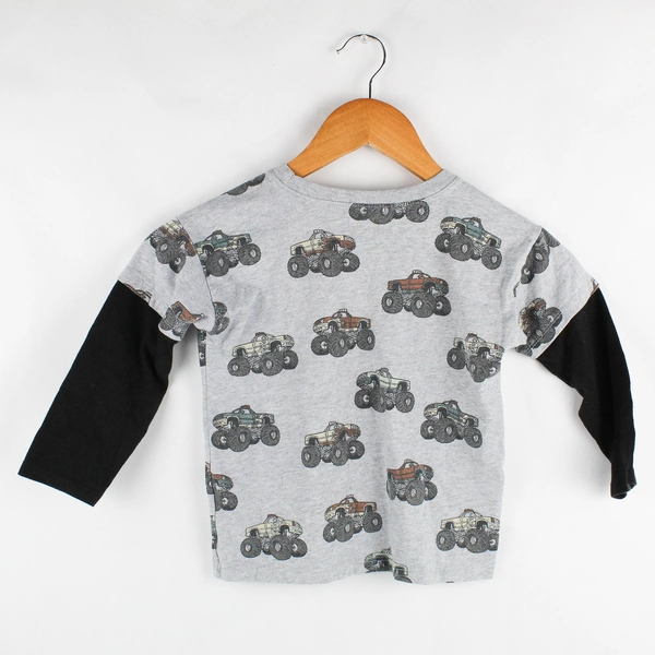 Garanimals Toddler Boys 4T Gray and Black Monster Truck Graphic Long Sleeve