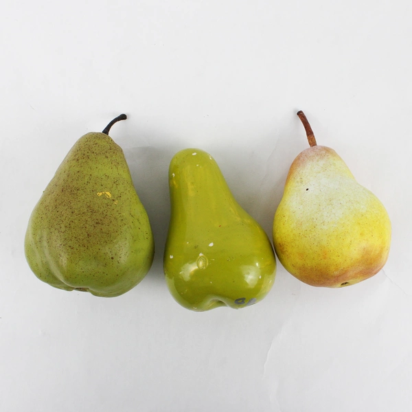 Lot of 3 Artificial Pears 2 Plastic 1 Ceramic 
