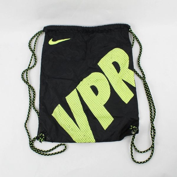 Nike Drawstring Backpack Black and Neon Yellow Logo 