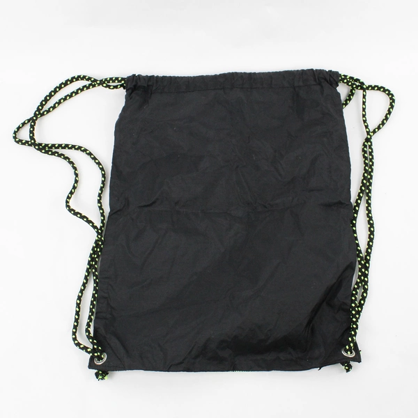 Nike Drawstring Backpack Black and Neon Yellow Logo 