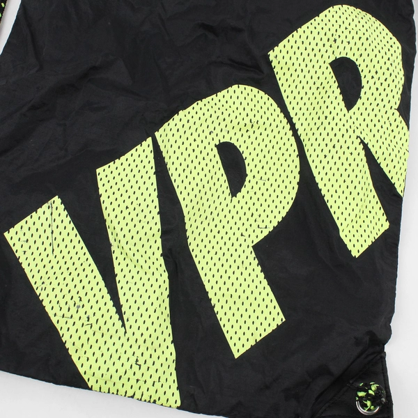 Nike Drawstring Backpack Black and Neon Yellow Logo 