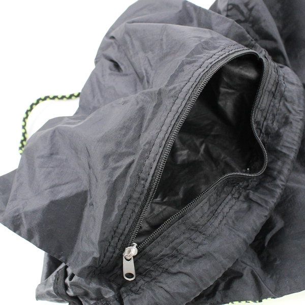 Nike Drawstring Backpack Black and Neon Yellow Logo 