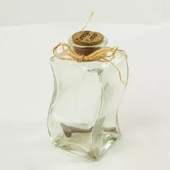 Wavy Glass Jar with Cork Lid Oregon Coast Souvenir Coastal Decor