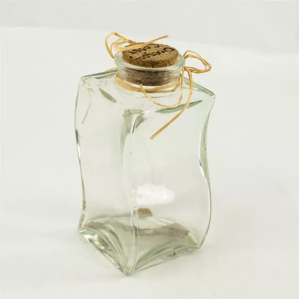 Wavy Glass Jar with Cork Lid Oregon Coast Souvenir Coastal Decor