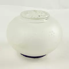 Vintage Frosted Art Deco Glass Globe Ceiling Light Shade Etched Vines & Berries