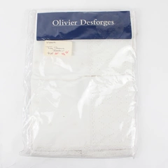 Pair of White Embroidered Lace Pillow Shams, Olivier Desforges New 119802 