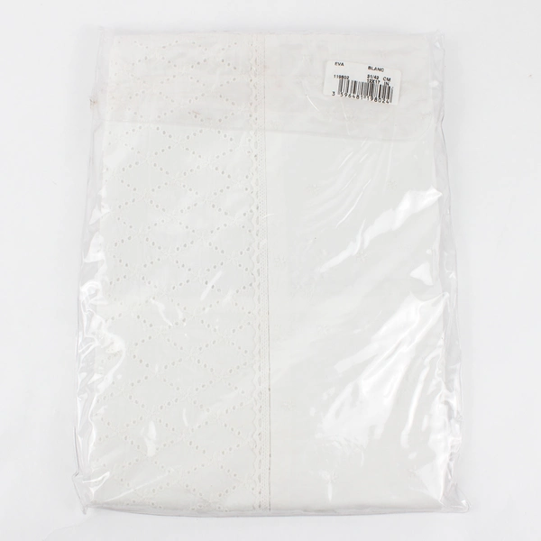 Pair of White Embroidered Lace Pillow Shams, Olivier Desforges New 119802 