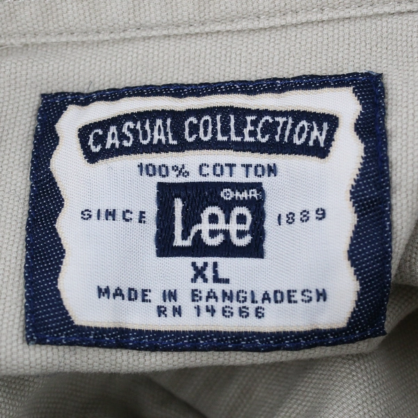 Vintage Lee Men's XL Ivory Casual Collection Long Sleeve Button Down Shirt