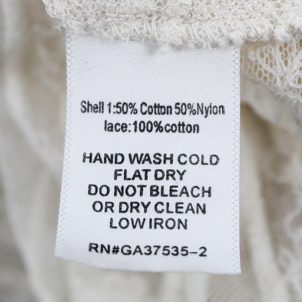 Hearts... Women's XL Ivory Lace and Mesh Sheer Short Sleeve Shirt