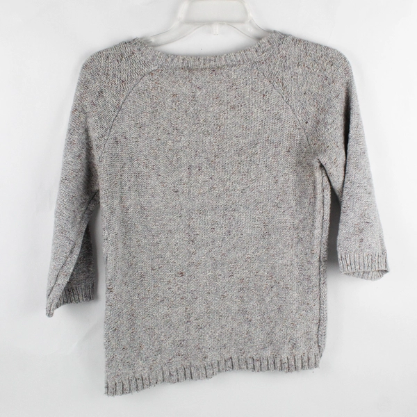 Pink Rose Women's S Gray Multicolor Knit Sweater with Half Sleeves