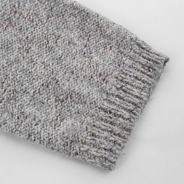 Pink Rose Women's S Gray Multicolor Knit Sweater with Half Sleeves