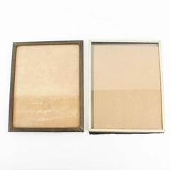  Lot of 2 Brass Metal Picture Photo Frames Glass & Original Cardboard 8” X 10”