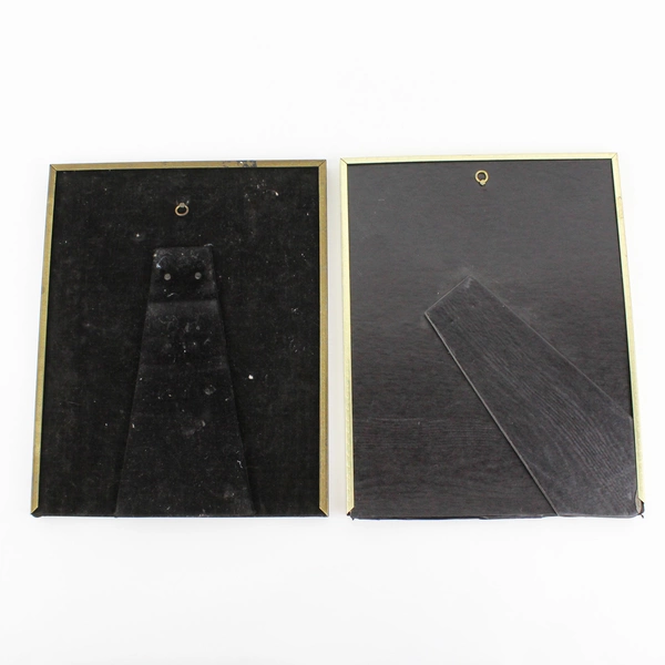  Lot of 2 Brass Metal Picture Photo Frames Glass & Original Cardboard 8” X 10”