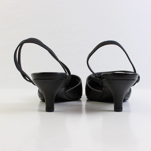 Easy Street Women's 9W Matte Black Unna Pointed Toe Kitten Heel Pumps