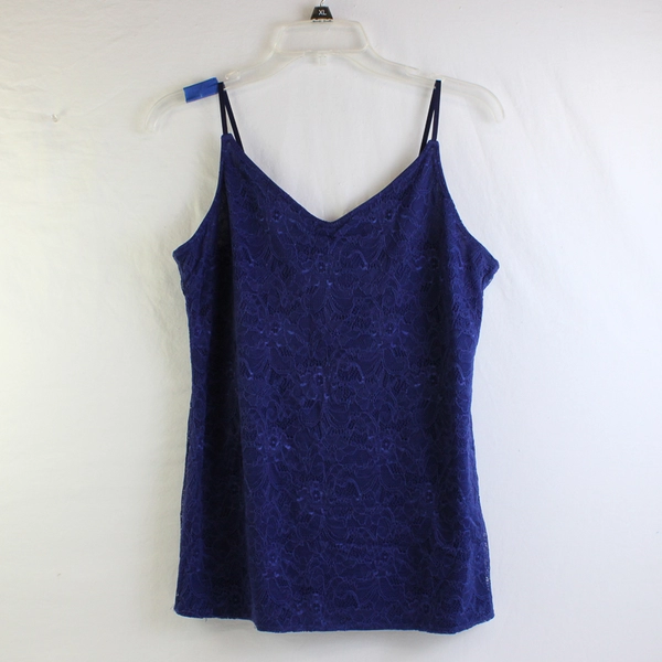 Soma Intimates Women's S Navy Blue Lace Spaghetti Strap Camisole Tank Top