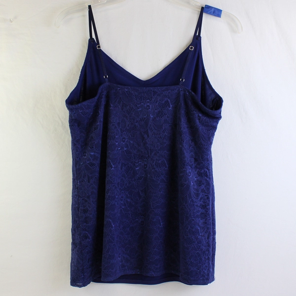 Soma Intimates Women's S Navy Blue Lace Spaghetti Strap Camisole Tank Top