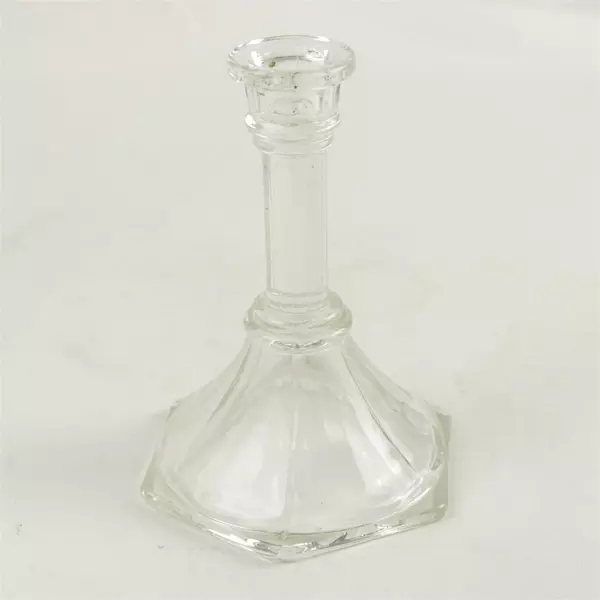 Vintage Homco USA Clear Glass Candlestick Holder 6.5in