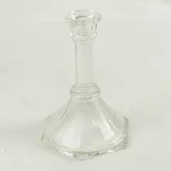 Vintage Homco USA Clear Glass Candlestick Holder 6.5in