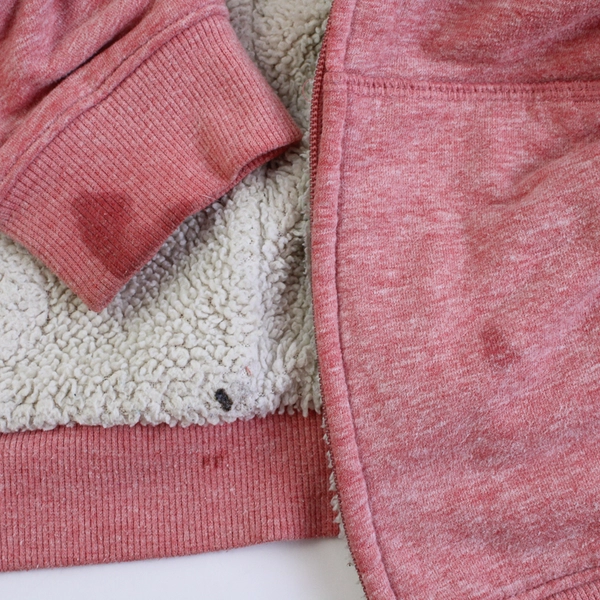 Cat & Jack Hoodie Girls Size M 8-10 Pink Sherpa Lined Fleece Full Zip Up Jacket