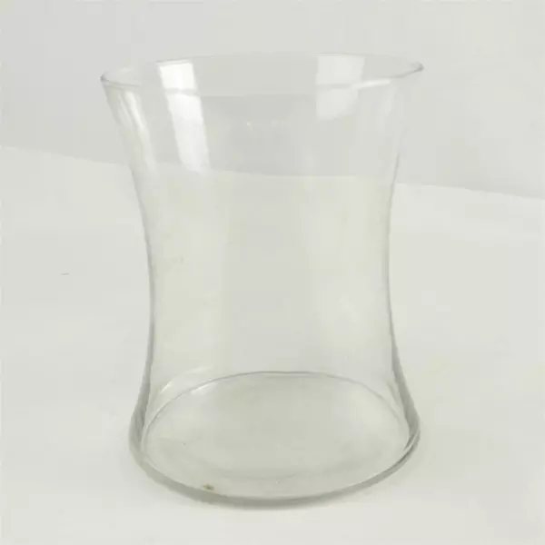 Large Clear Glass Flared Vase 8in Height Wide Flared Rim 6.5in Dia