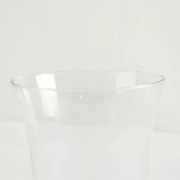 Large Clear Glass Flared Vase 8in Height Wide Flared Rim 6.5in Dia
