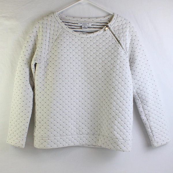 Liz Claiborne Women's S White/Black Weekend Pullover Sweater