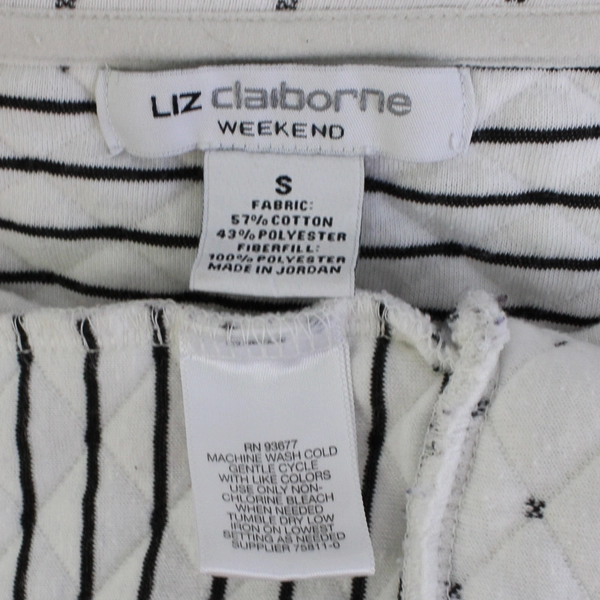 Liz Claiborne Women's S White/Black Weekend Pullover Sweater
