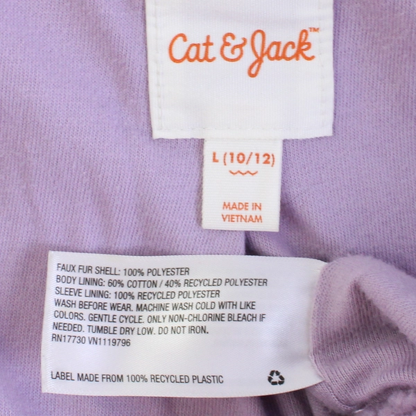 Cat & Jack Girls L (10-12) Multicolor Geometric Fleece Full Zip Collared Jacket