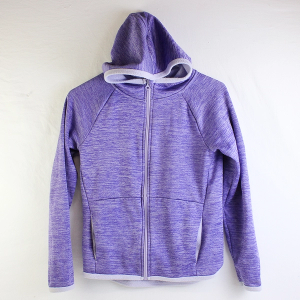 C9 Champion Juniors L (10-12) Purple Heather Hooded Full Zip Fleece Jacket