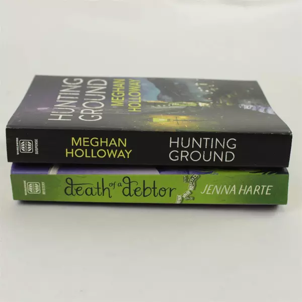 Lot of 2 Mystery Paperbacks: Death of a Debtor & Hunting Ground Paperbacks