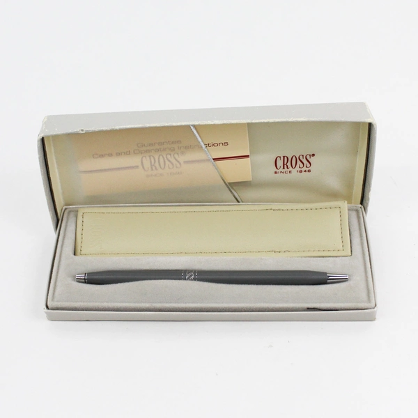 Vintage Cross Ladies Gray Matte Twist Ball Pen 2142 with Pouch Original Box