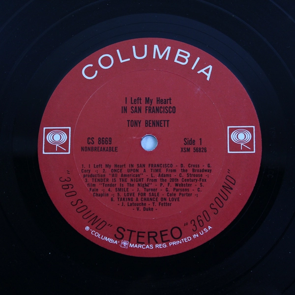Tony Bennett I Left my Heart in San Francisco 1962 Columbia 6 Eye CS8669
