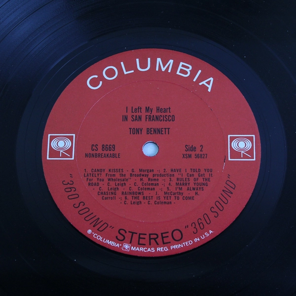 Tony Bennett I Left my Heart in San Francisco 1962 Columbia 6 Eye CS8669