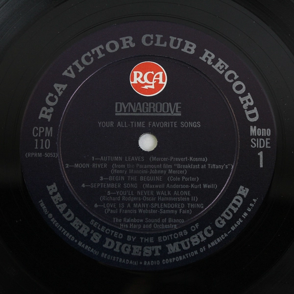 Rainbow Sound Of Bianco, His Harp And Orchestra Your All Time Favorite Songs LP