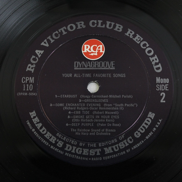 Rainbow Sound Of Bianco, His Harp And Orchestra Your All Time Favorite Songs LP