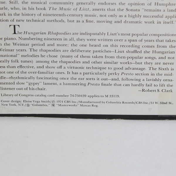 LP Aleksander Slobodyanik Plays Liszt USSR Recording