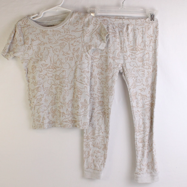 Carter's Safari Animal Print 2 Piece Pajama Set Boys' Size 5T