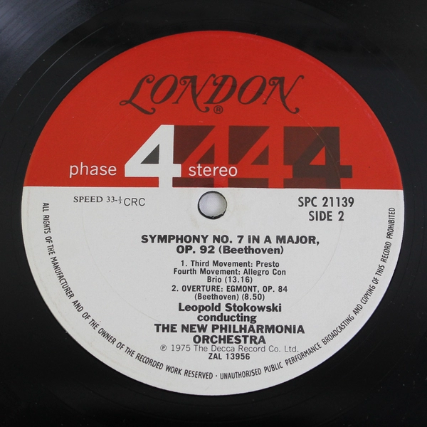 Stokowski Conducts Beethoven New Philharmonia Orchestra LP London 1975
