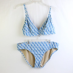 J. Crew Blue and White Seahorse Pattern Bikini Women's Large