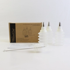 The Pampered Chef Decorator Bottle Set (3 Bottles, 1 Cleaning Brush)