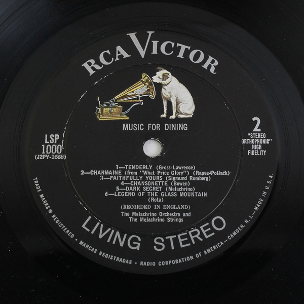 Moods In Music Music for Dining Melachrino Strings & Orchestra LSP 1000 Record