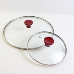Lot Of 2 T-fal Cookware Clear Glass Lids 1 Small (8") 1 Big (12")
