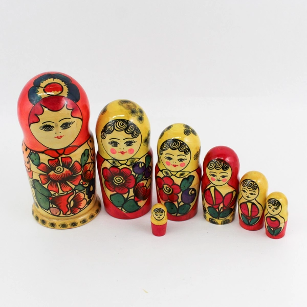 Six-Piece 9" Russian Wooden Nesting Dolls