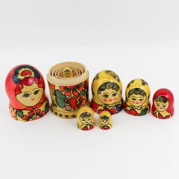 Six-Piece 9" Russian Wooden Nesting Dolls