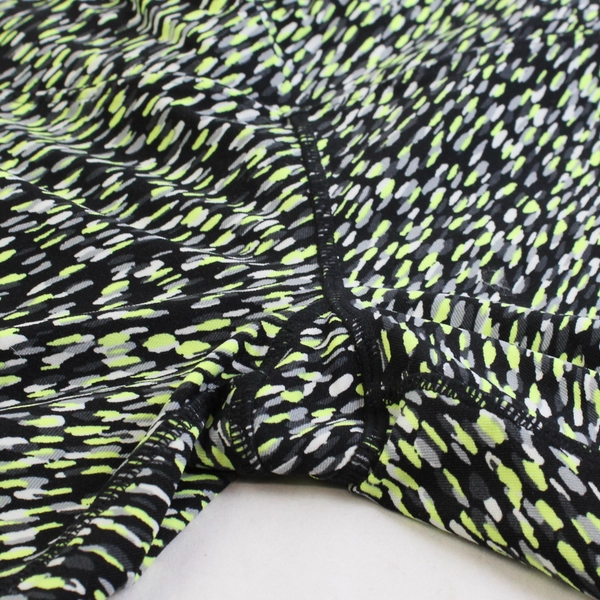 Calvin Klein Yellow/Black Spotted Pattern Quarter Length Leggings Women's Size M