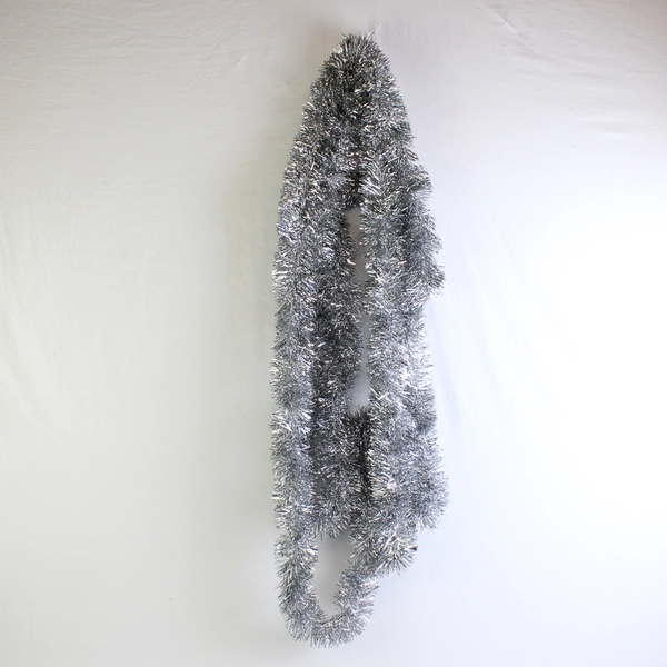 Lot of 2 Decorative Christmas Tinsel Garlands Silver 15ft