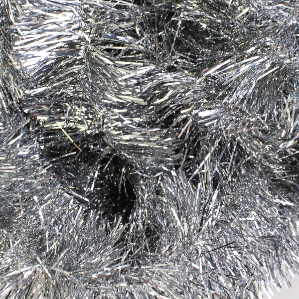 Lot of 2 Decorative Christmas Tinsel Garlands Silver 15ft